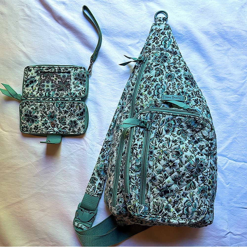 Vera Bradley sling purse with matching wallet